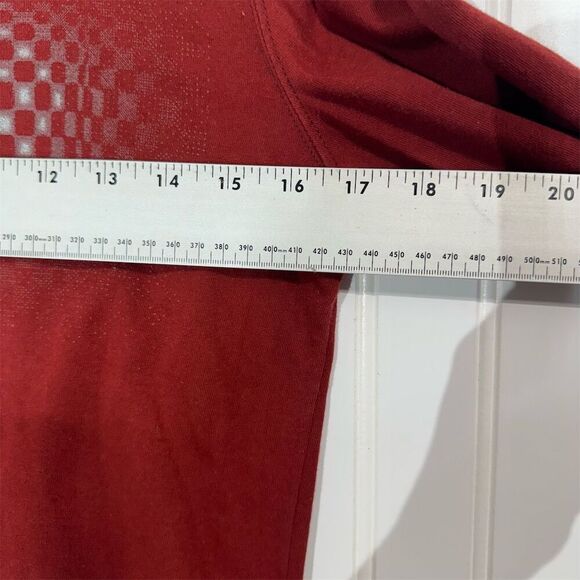 Vintage Armani Exchange Long Sleeve Tee M Red Logo Checker Y2K USA Made - Picture 8 of 10